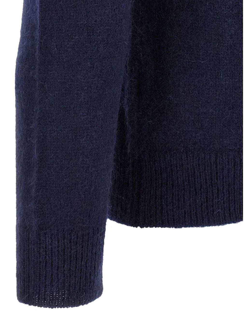 LARMERI STUDIO Blue Crew-Neck Cashmere Sweater for men