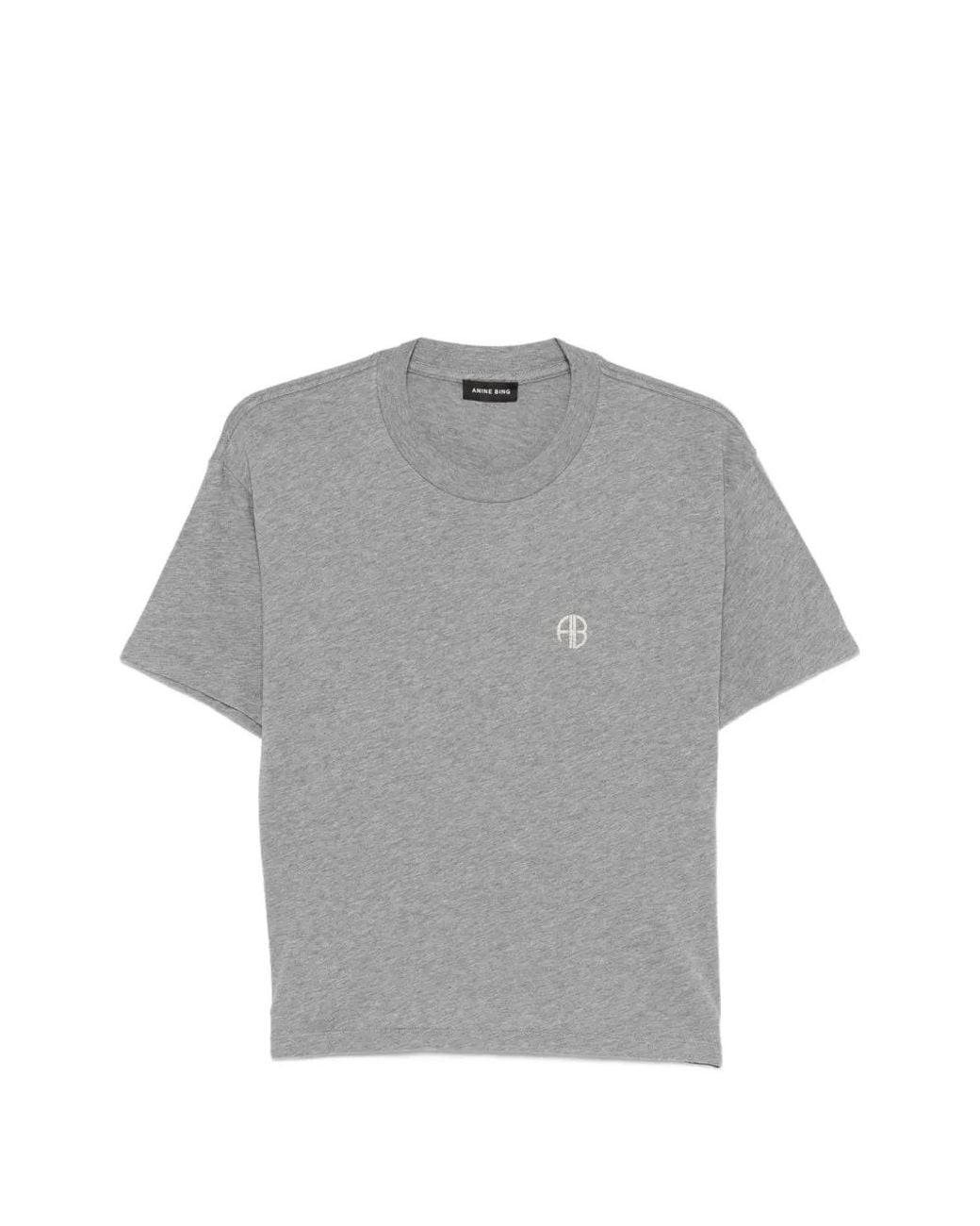 Anine Bing Gray Wagner Tee Soft Stencil