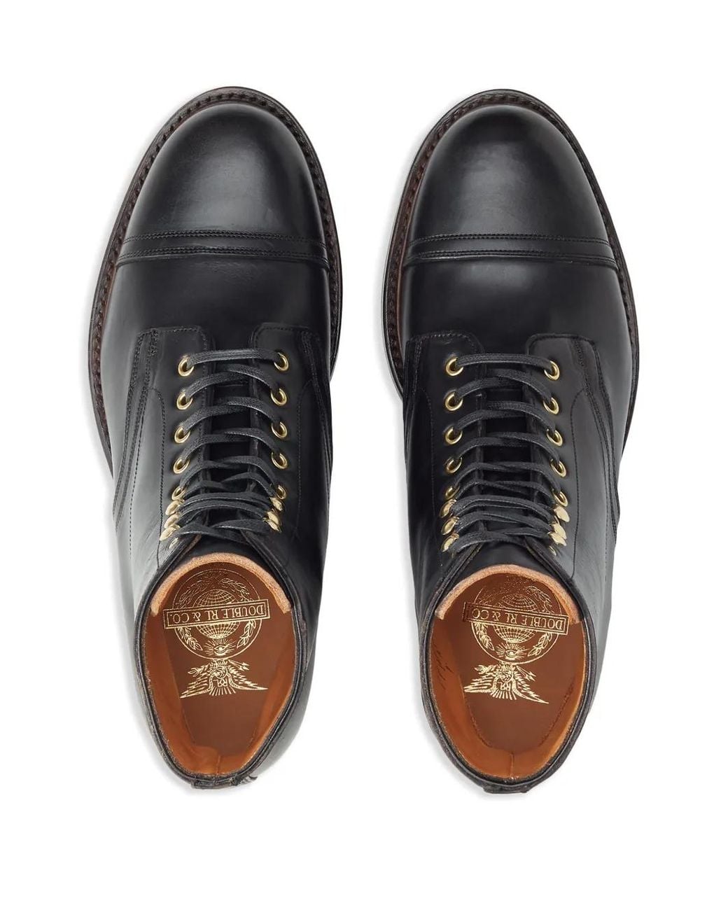 RRL Black Leather Boots for men