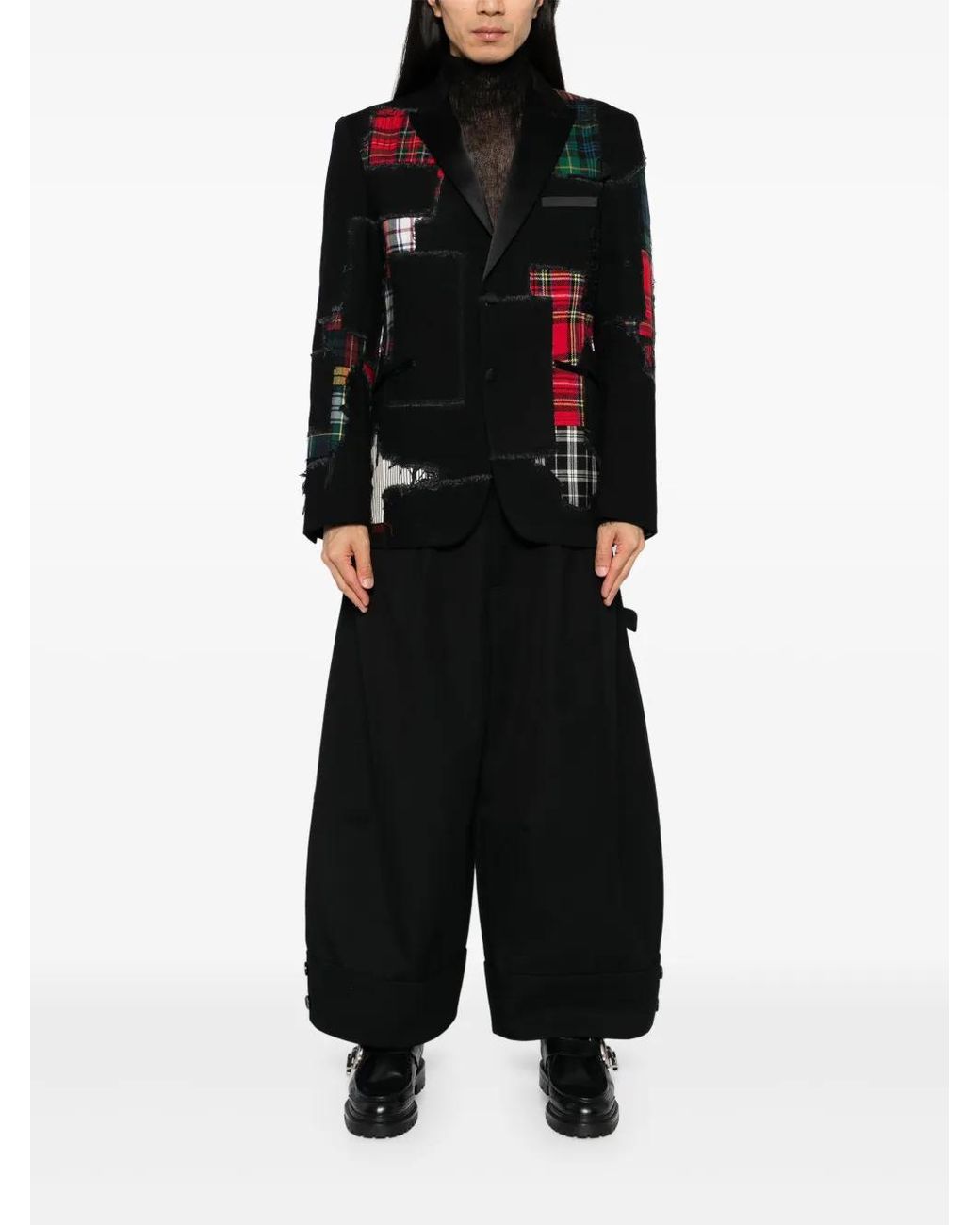 Junya Watanabe Black Patchwork Blazer for men