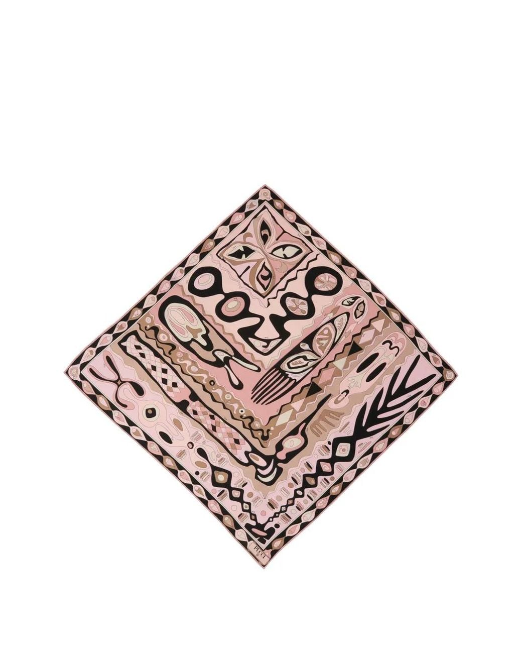 Emilio Pucci Pink Geometric-Print Silk Scarf