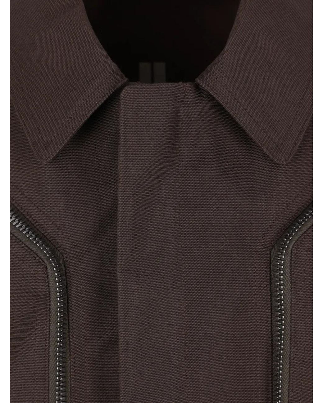 Rick Owens Brown Heizer Mac Zip-Detail Cropped Jacket for men