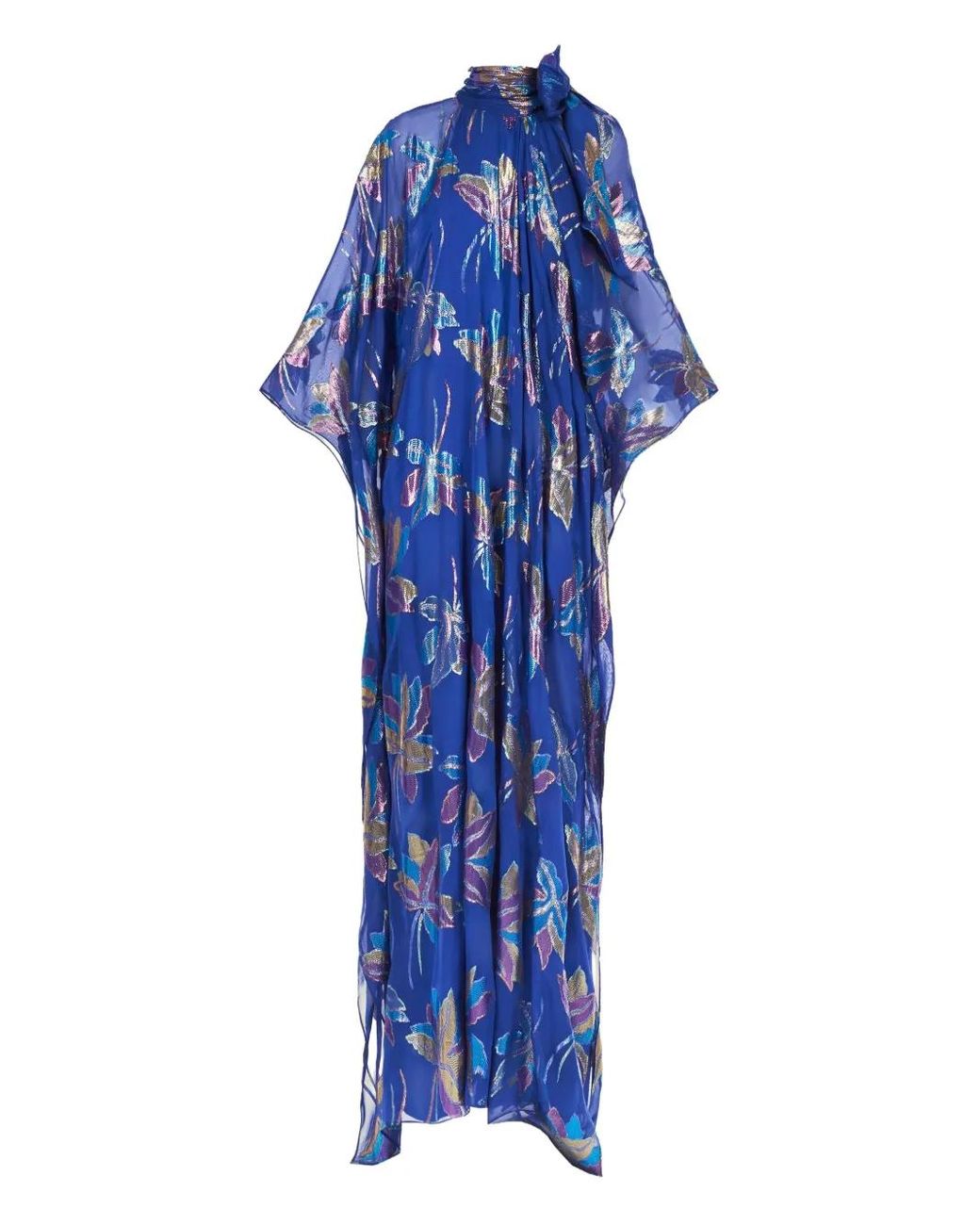 Taller Marmo Blue Stevie Bow-Floral Maxi Kaftan