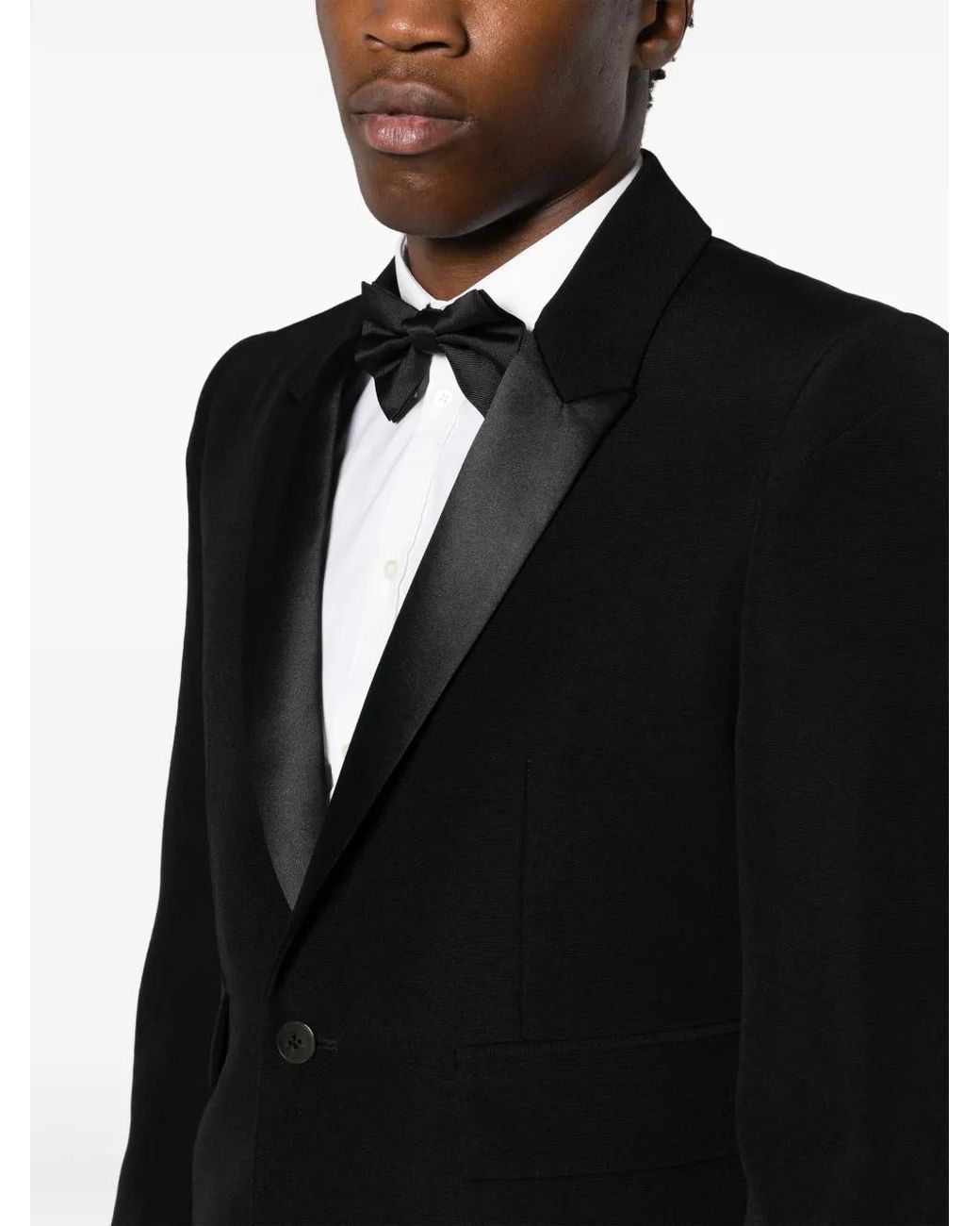 SAPIO Black Single-Breasted Cotton-Wool Blazer for men