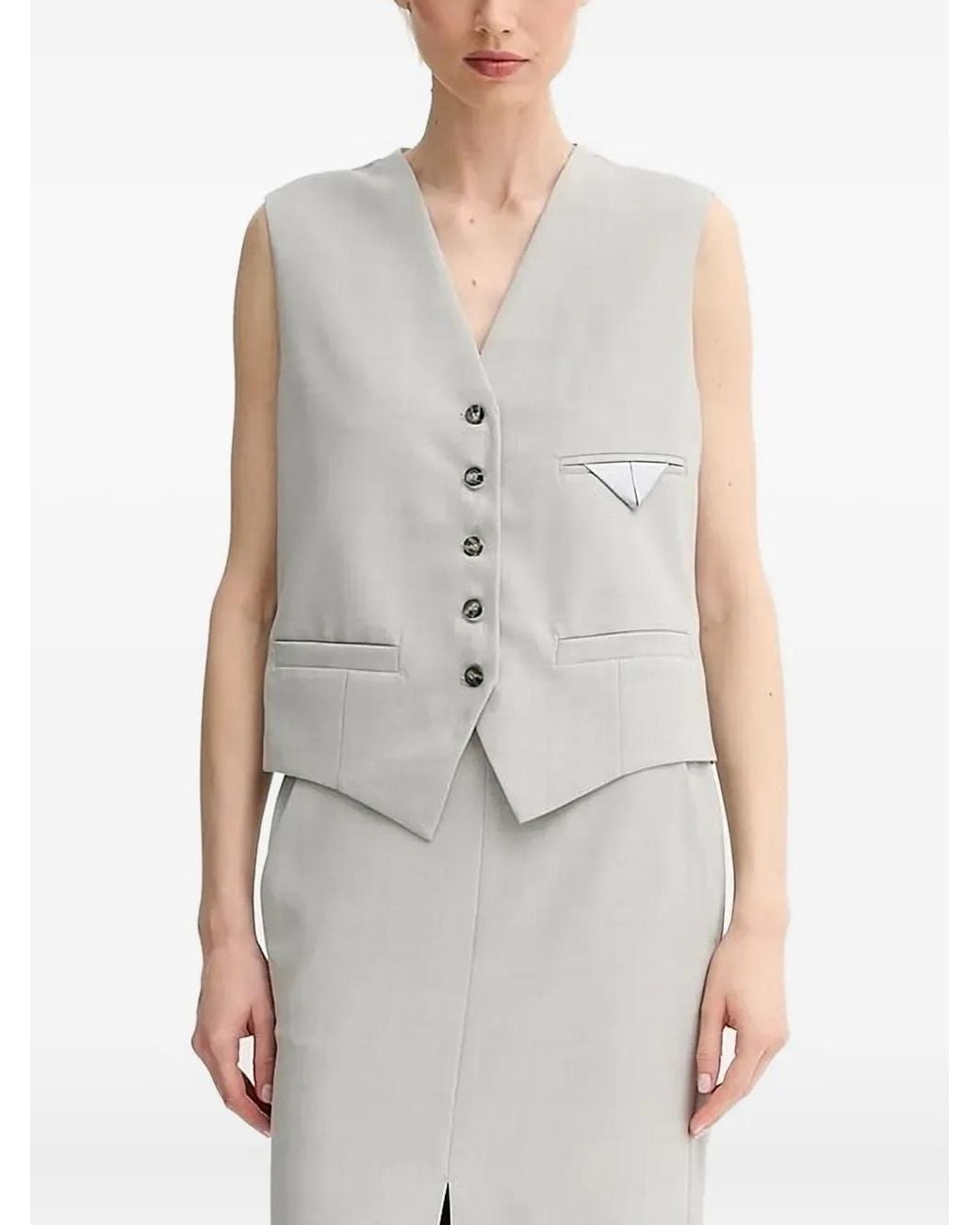 Day Birger et Mikkelsen Gray Button-Fastening Vest