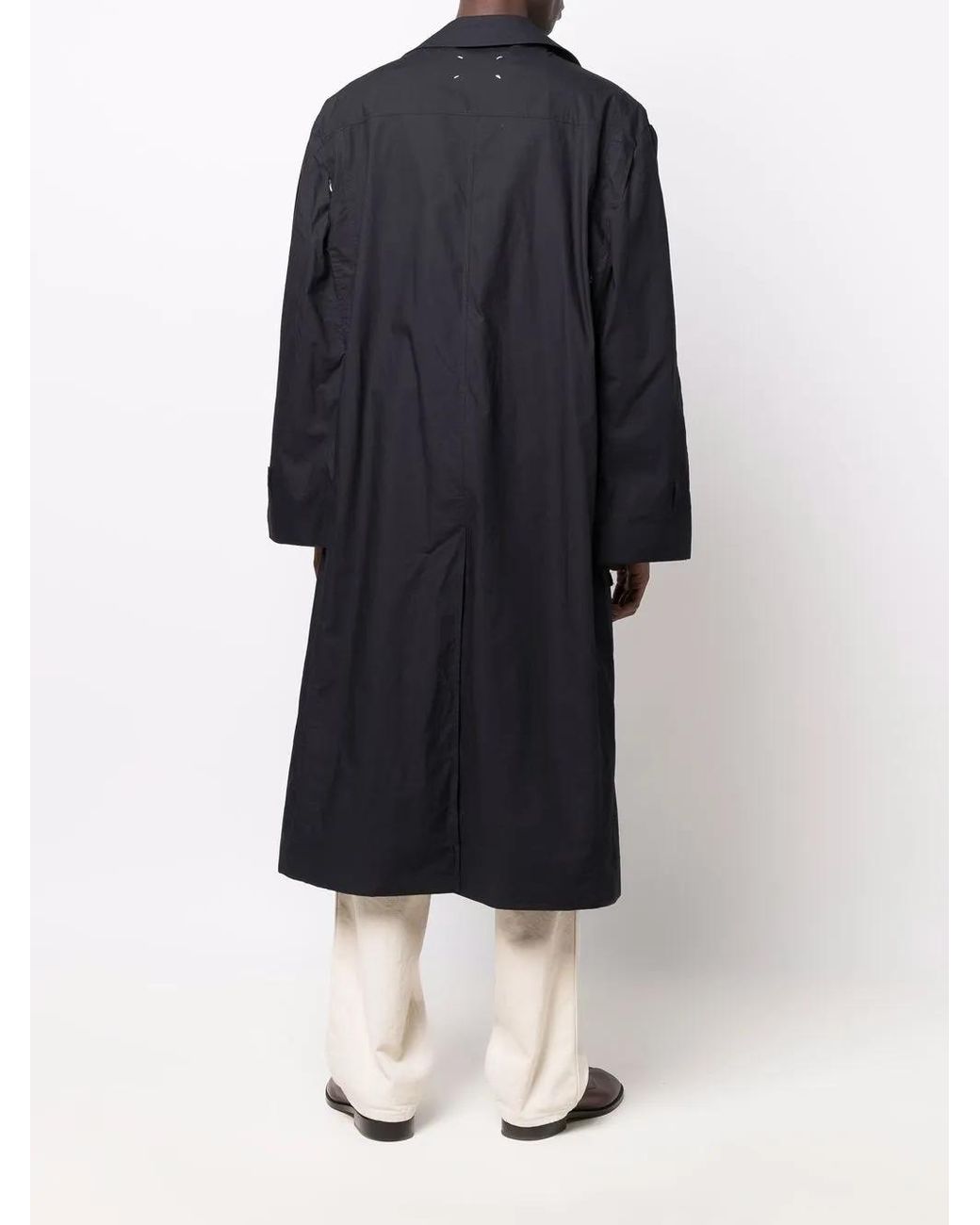 Maison Margiela Blue Layered Cotton Trench Coat for men