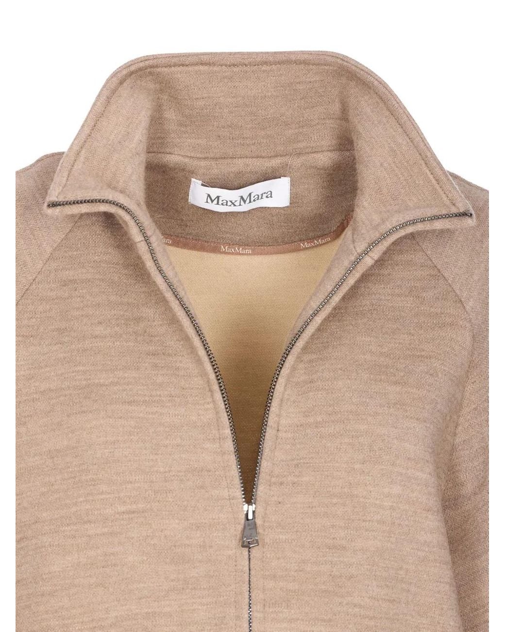 Max Mara Natural Zip-Up Sweatshirt