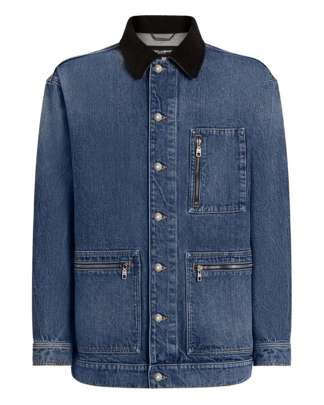 Dolce & Gabbana Blue Oversized Denim Jacket for men