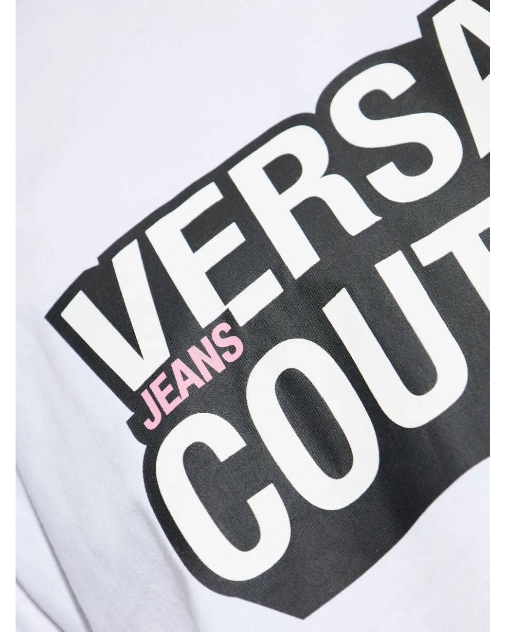 Versace Jeans Couture White Logo-Print T-Shirt for men