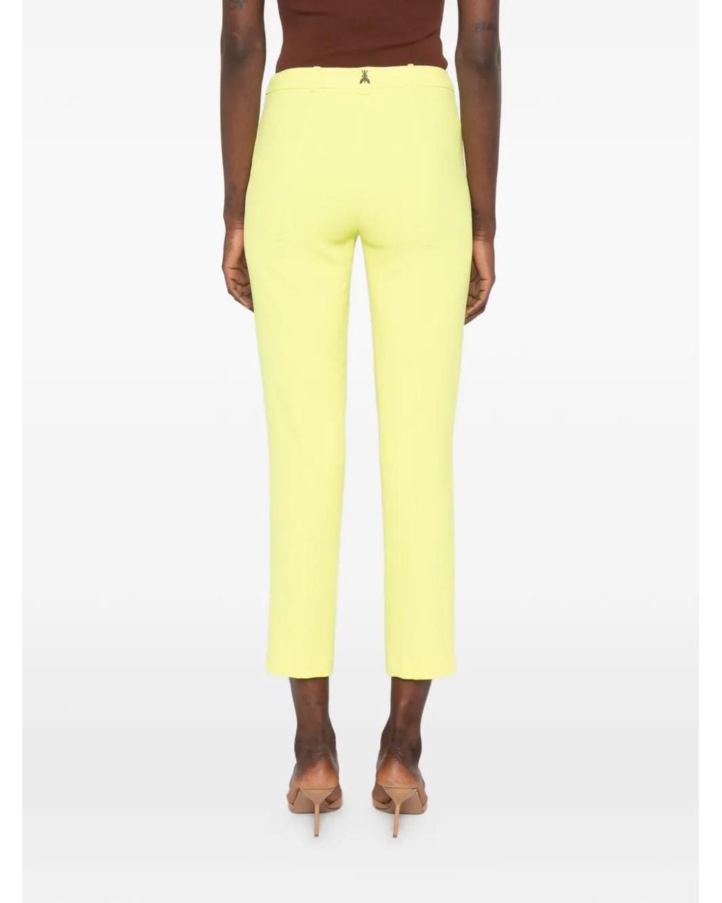 Patrizia Pepe Yellow Belt-Loop Pocket Trousers