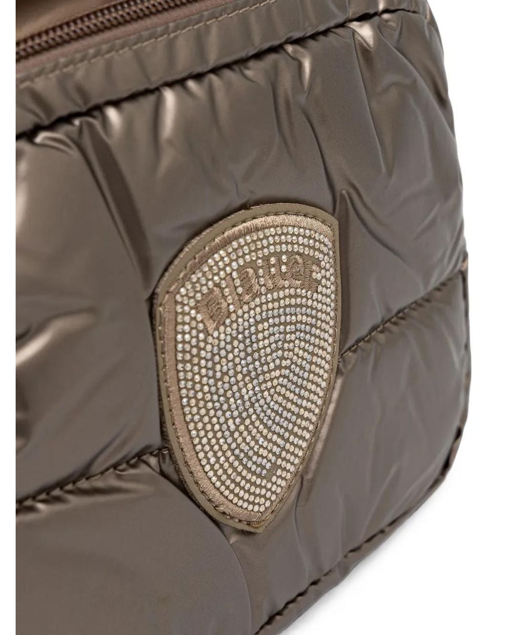 Blauer Brown Quilted Crystal-Logo Backpack