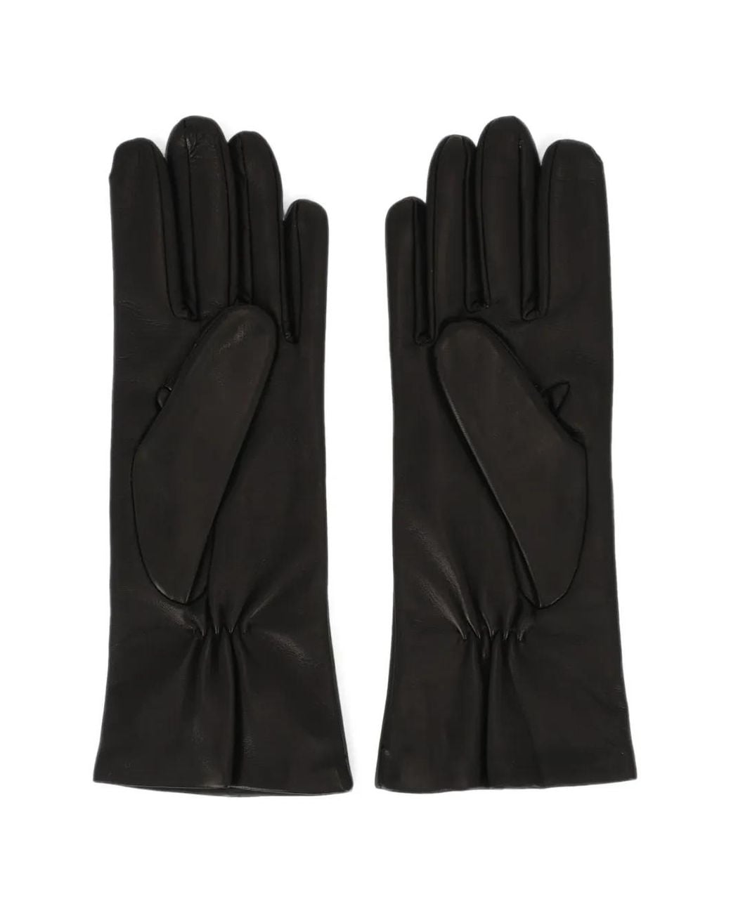 Orciani Black Nappa Flake Leather Gloves