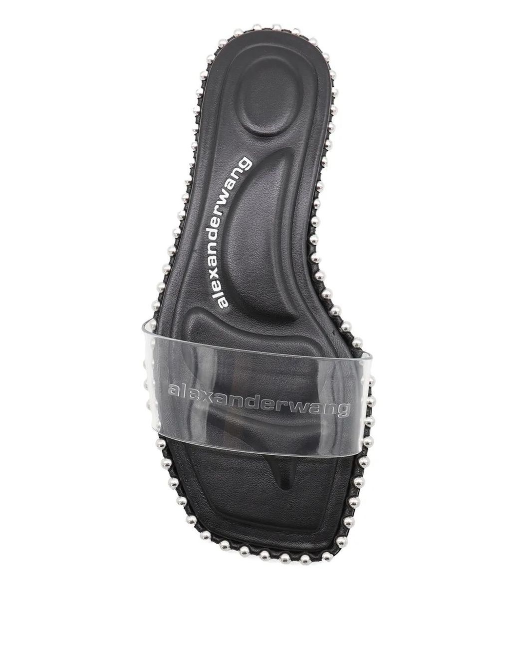Alexander Wang White Beaded Clear-Strap Flats