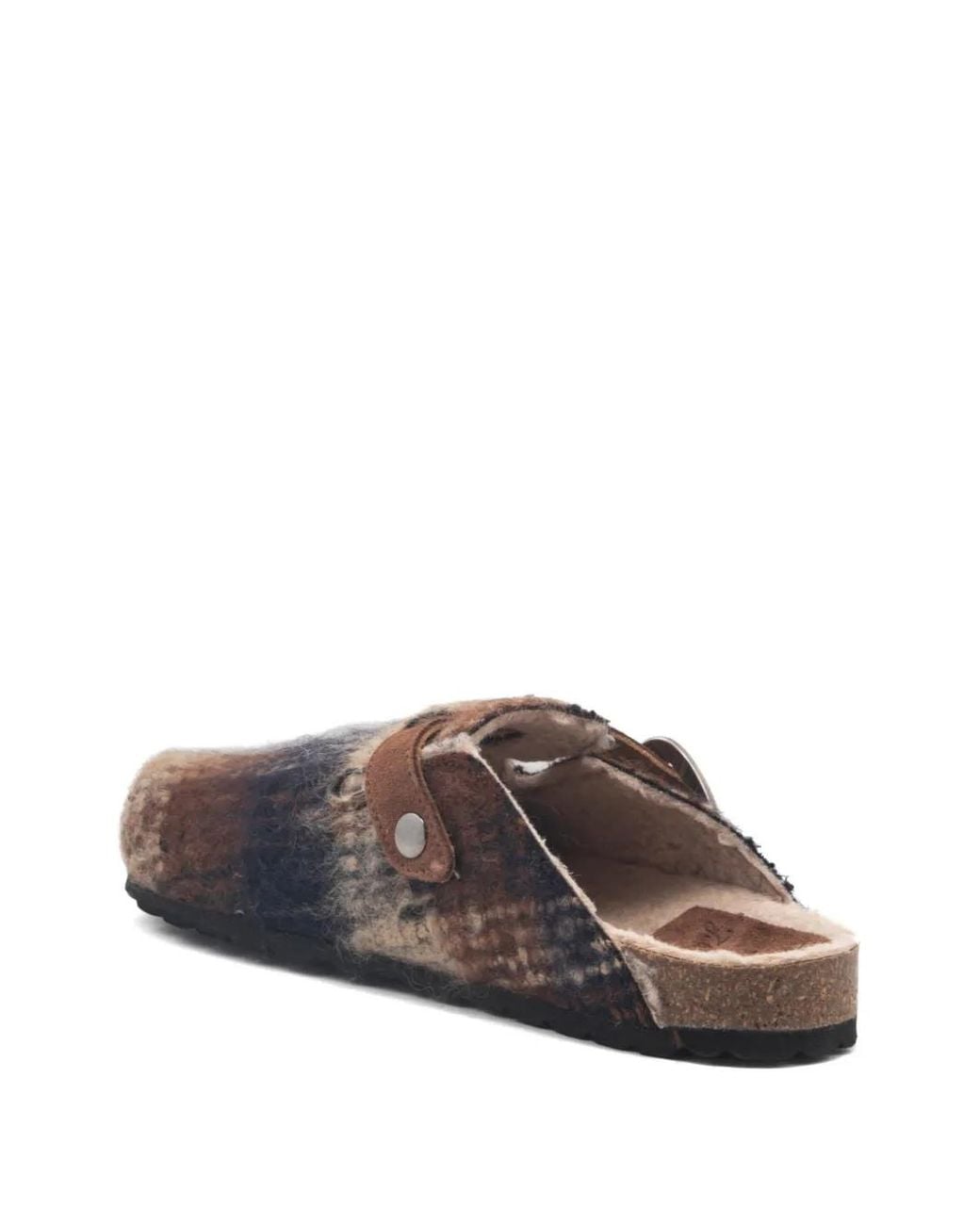 Faliero Sarti Brown Patterned Buckle Strap Sandals