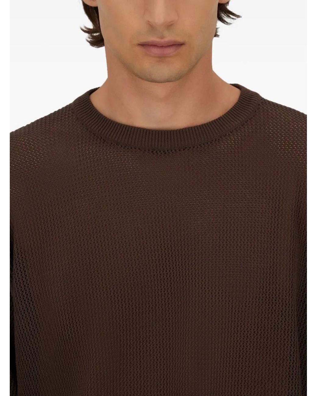 Herno Brown Crew-Neck T-Shirt for men