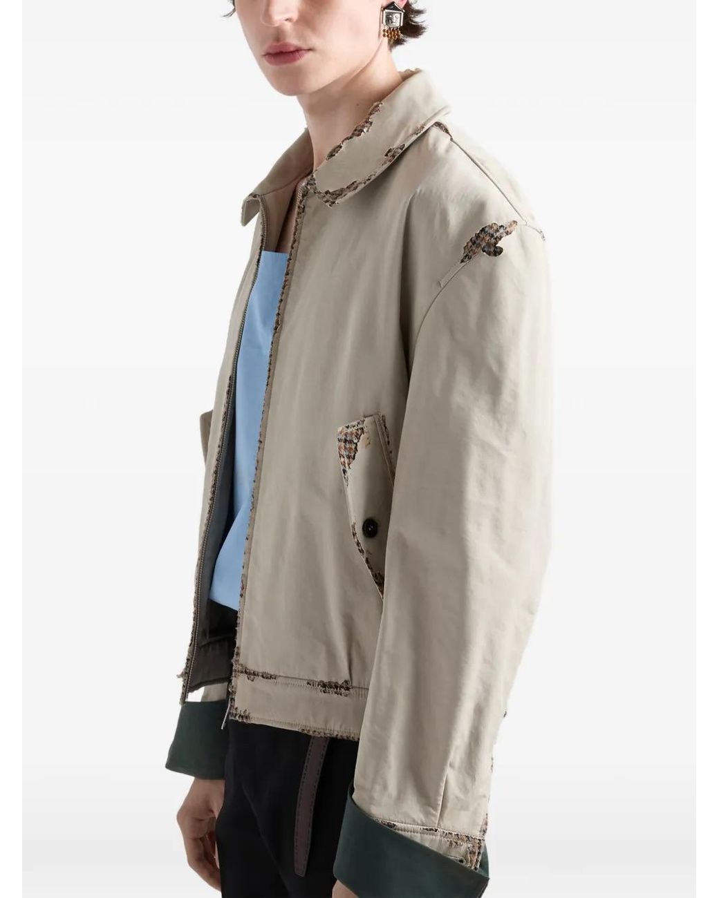 Prada Natural Bonded Devoré Cotton Jacket for men