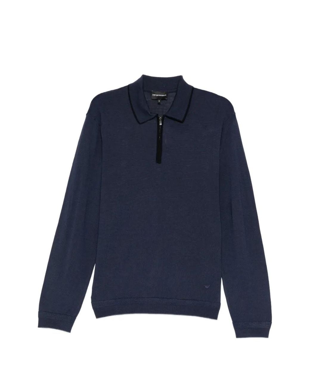 Emporio Armani Blue Half-Zip Polo Shirt for men