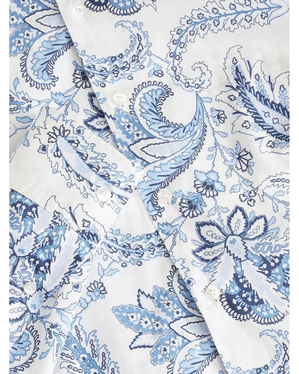 Etro Blue Floral Paisley-Print Shirt for men