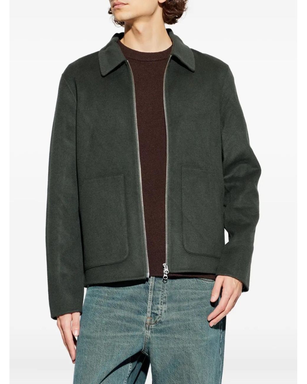 Samsøe & Samsøe Green Sapaulo Zip-Fastening Side-Pockets Jacket for men