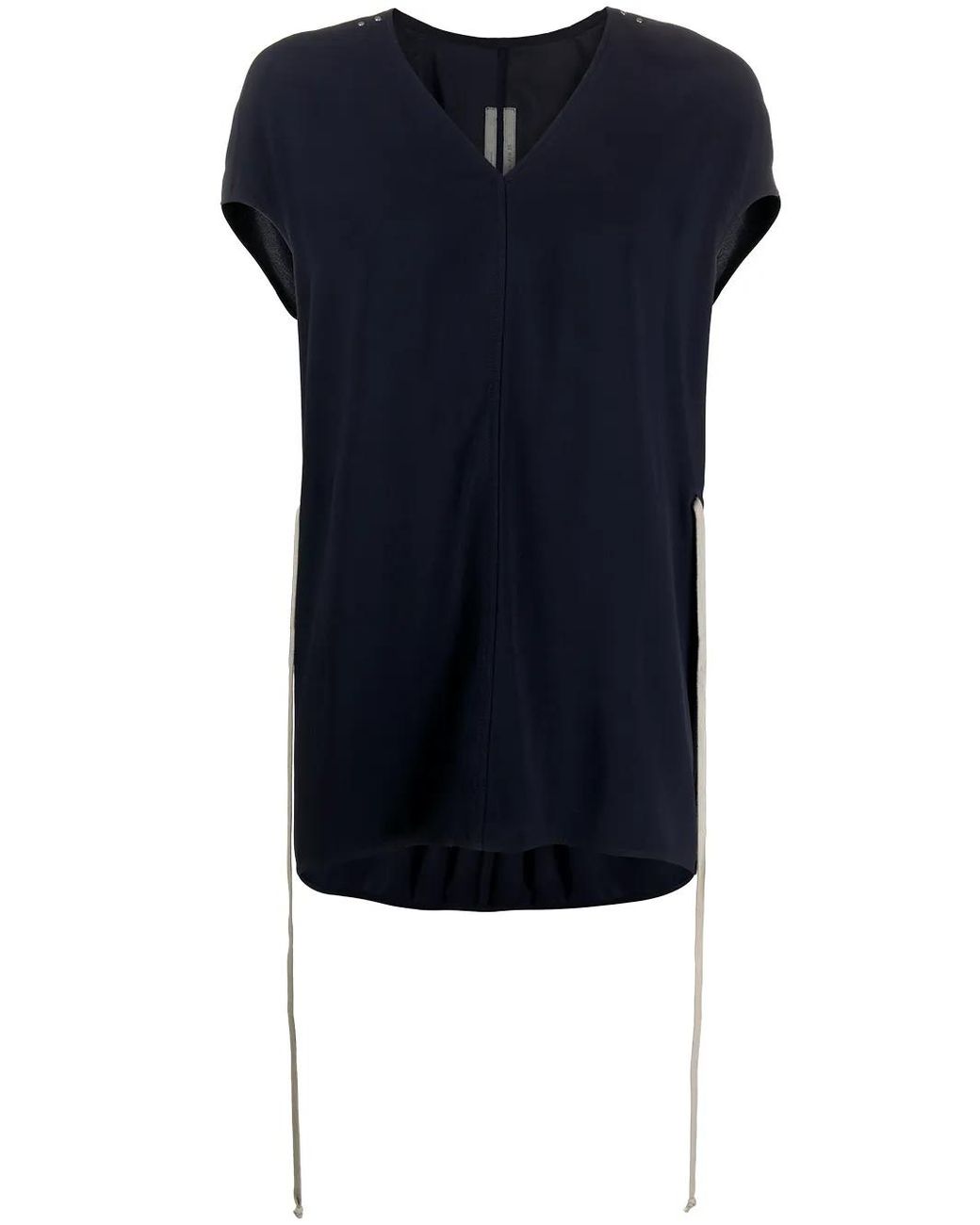 Rick Owens Blue Gathered Waist Tunic