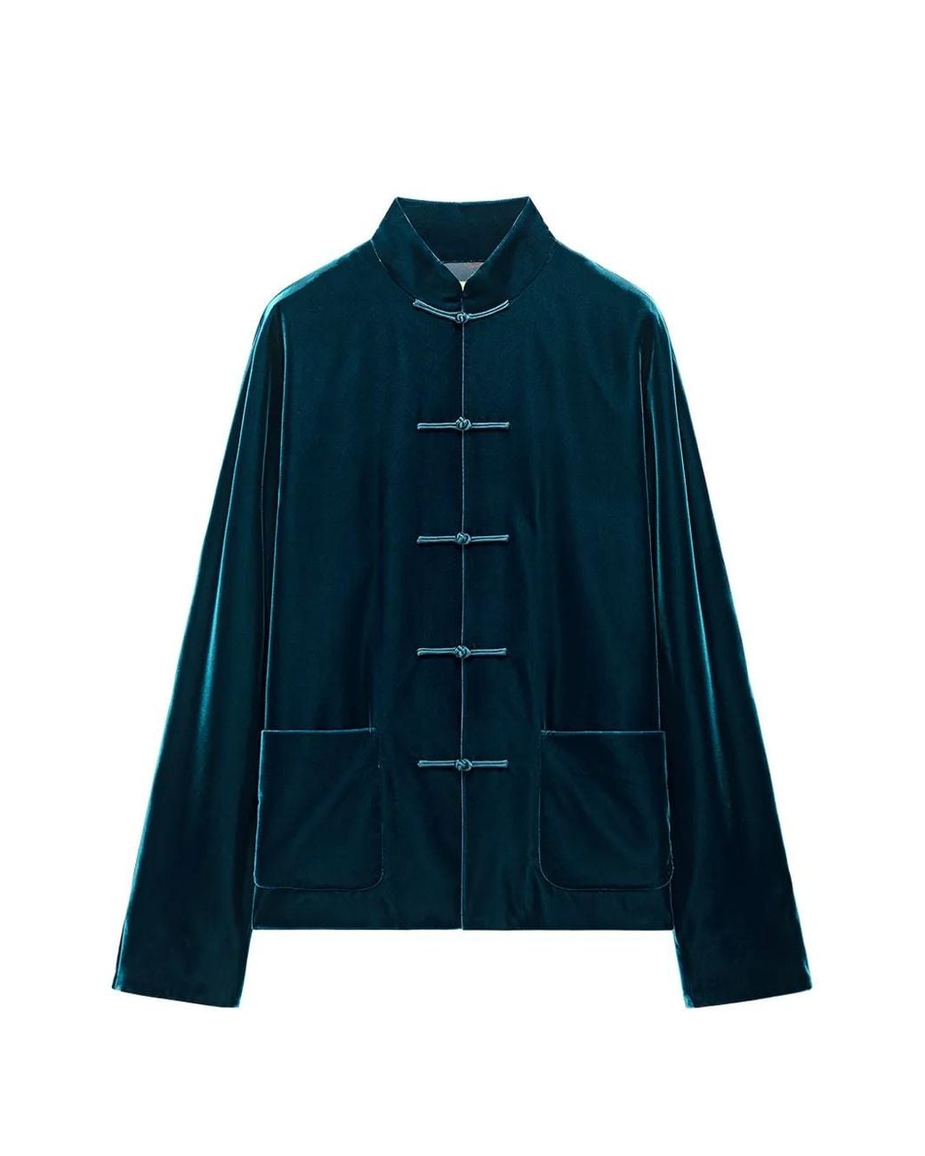 Shanghai Tang Blue Veste Tang En Velours for men