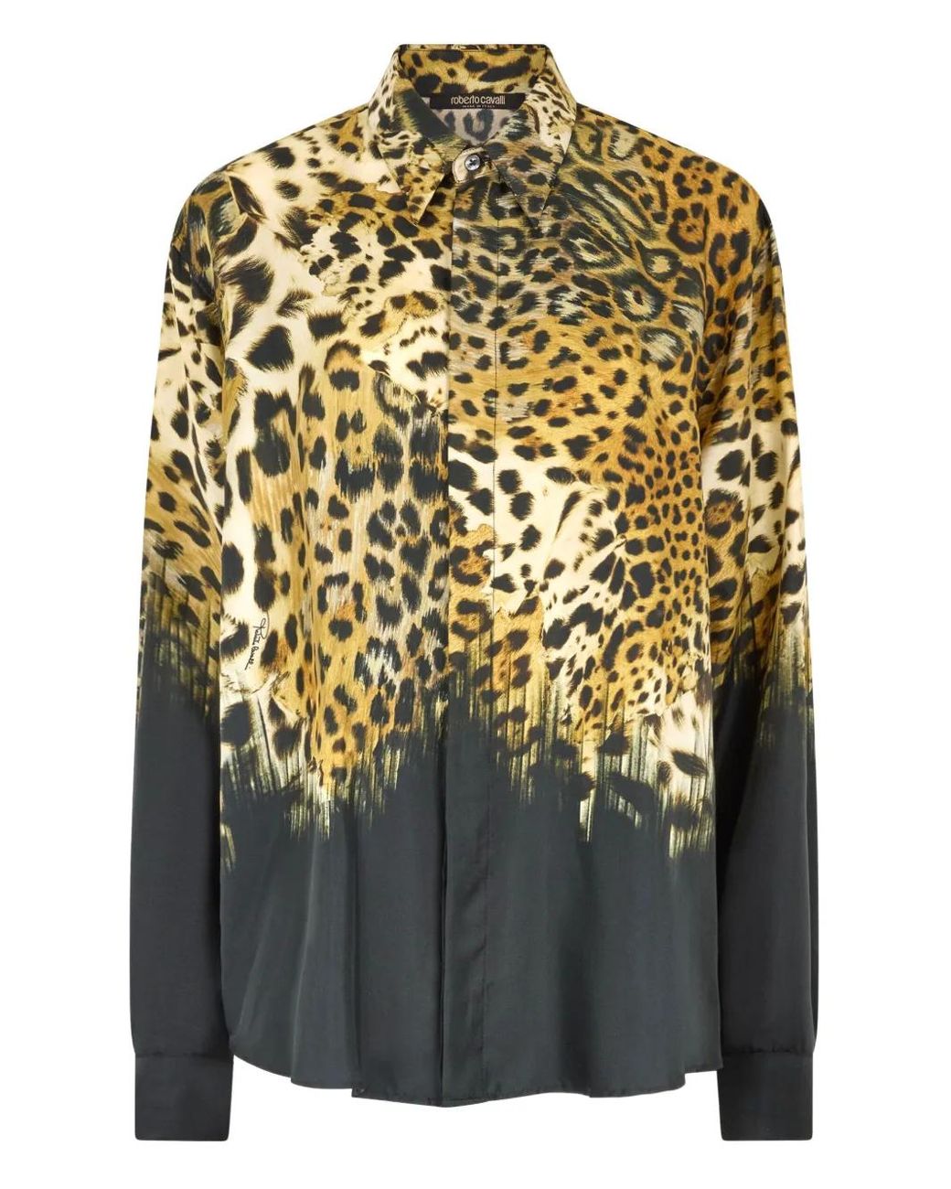 Camicia Leopardata di Roberto Cavalli in Multicolor da Uomo