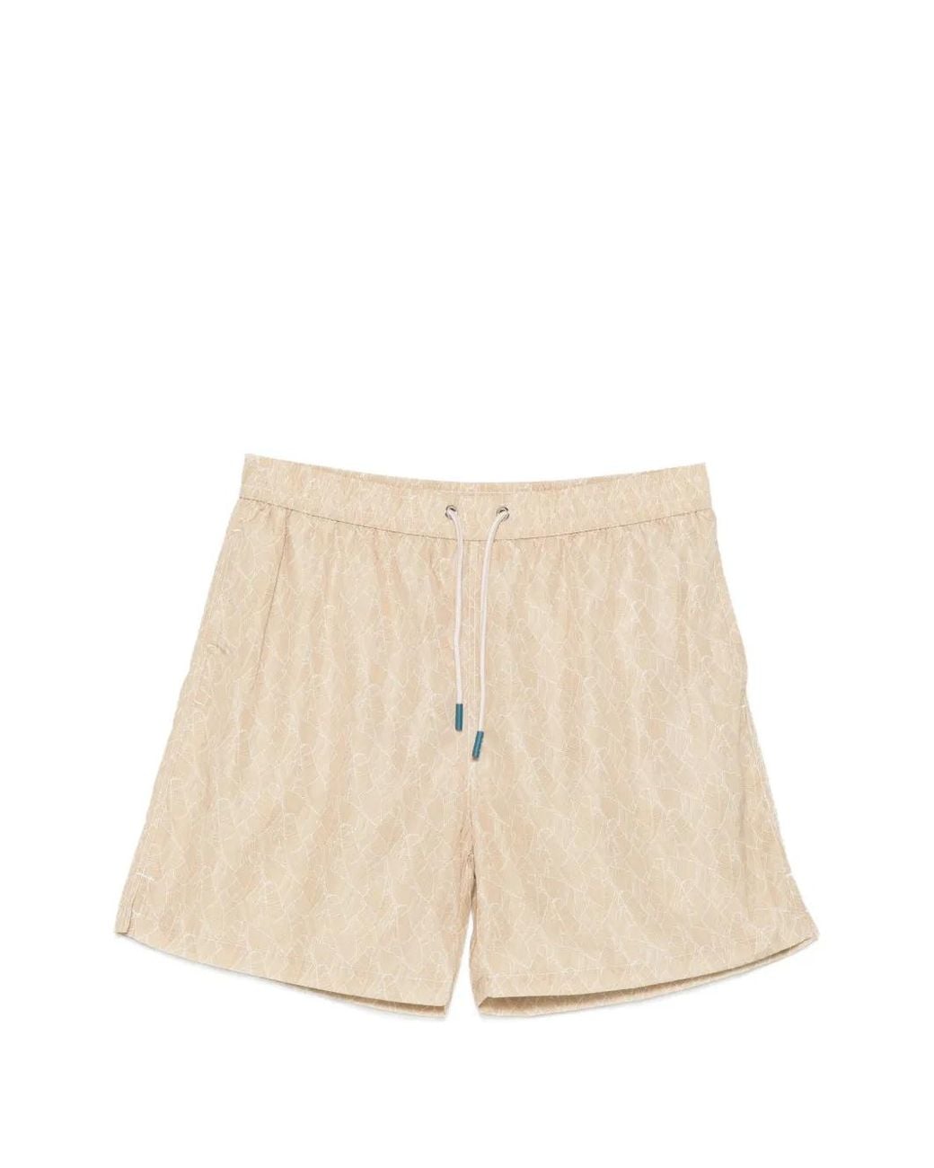 Fefe Natural Leaf-Print Drawstring Swim Shorts for men