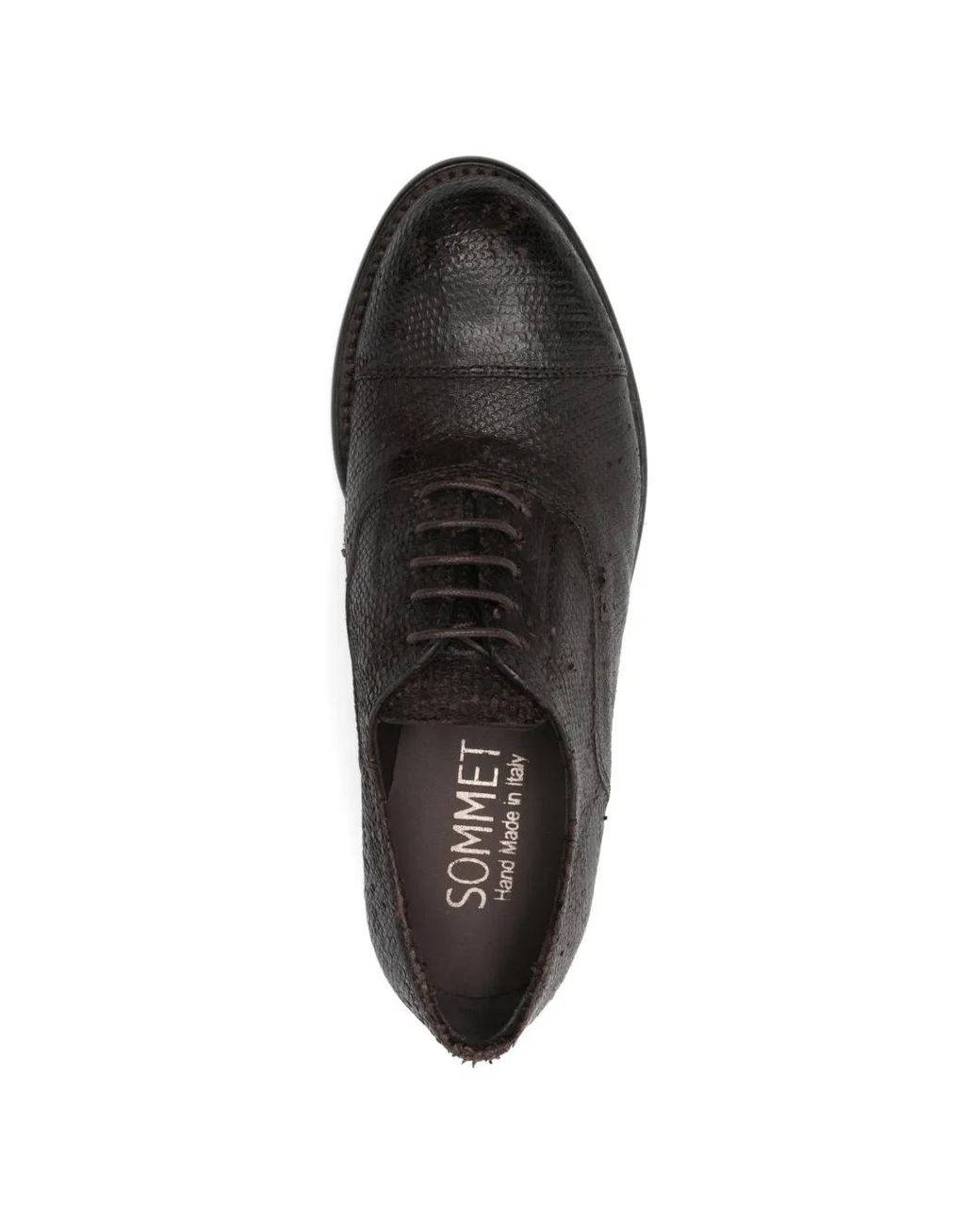 SOMMET Brown Textured Lace-Up Oxford Shoes