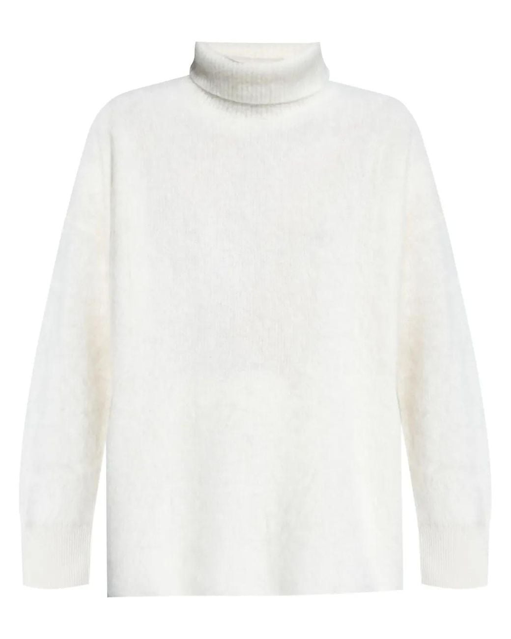Lisa Yang White Teresa Roll-Neck Jumper