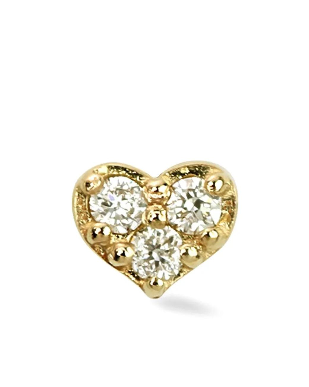 Lark & Berry Metallic 14Kt Mini Heart Diamond Stud Earring