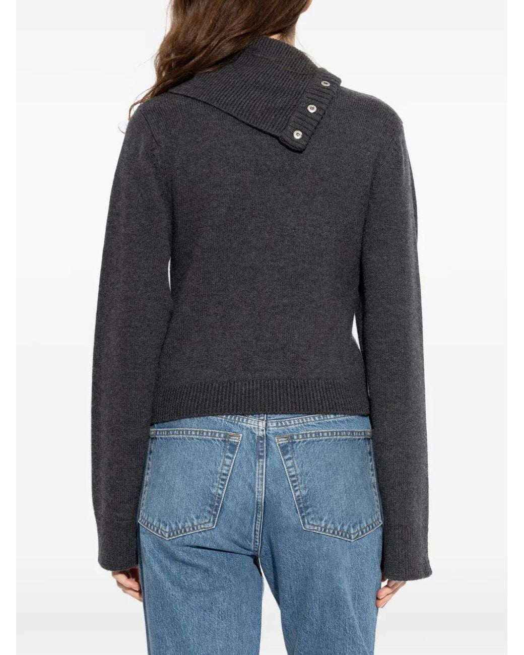 IRO Black Button High-Neck Sweater