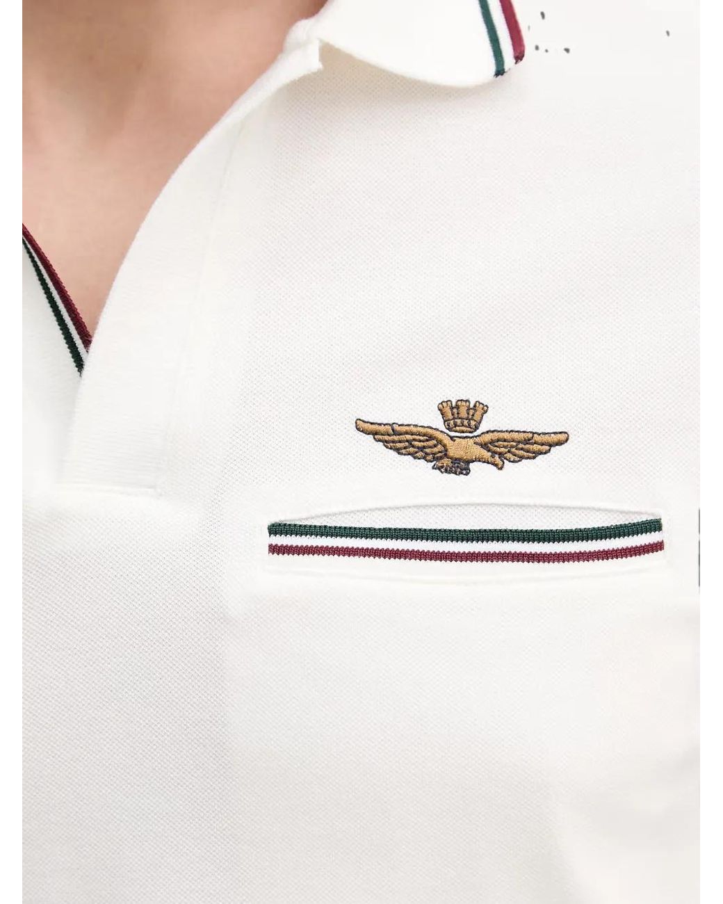 Aeronautica Militare White Polo À Logo Brodé for men