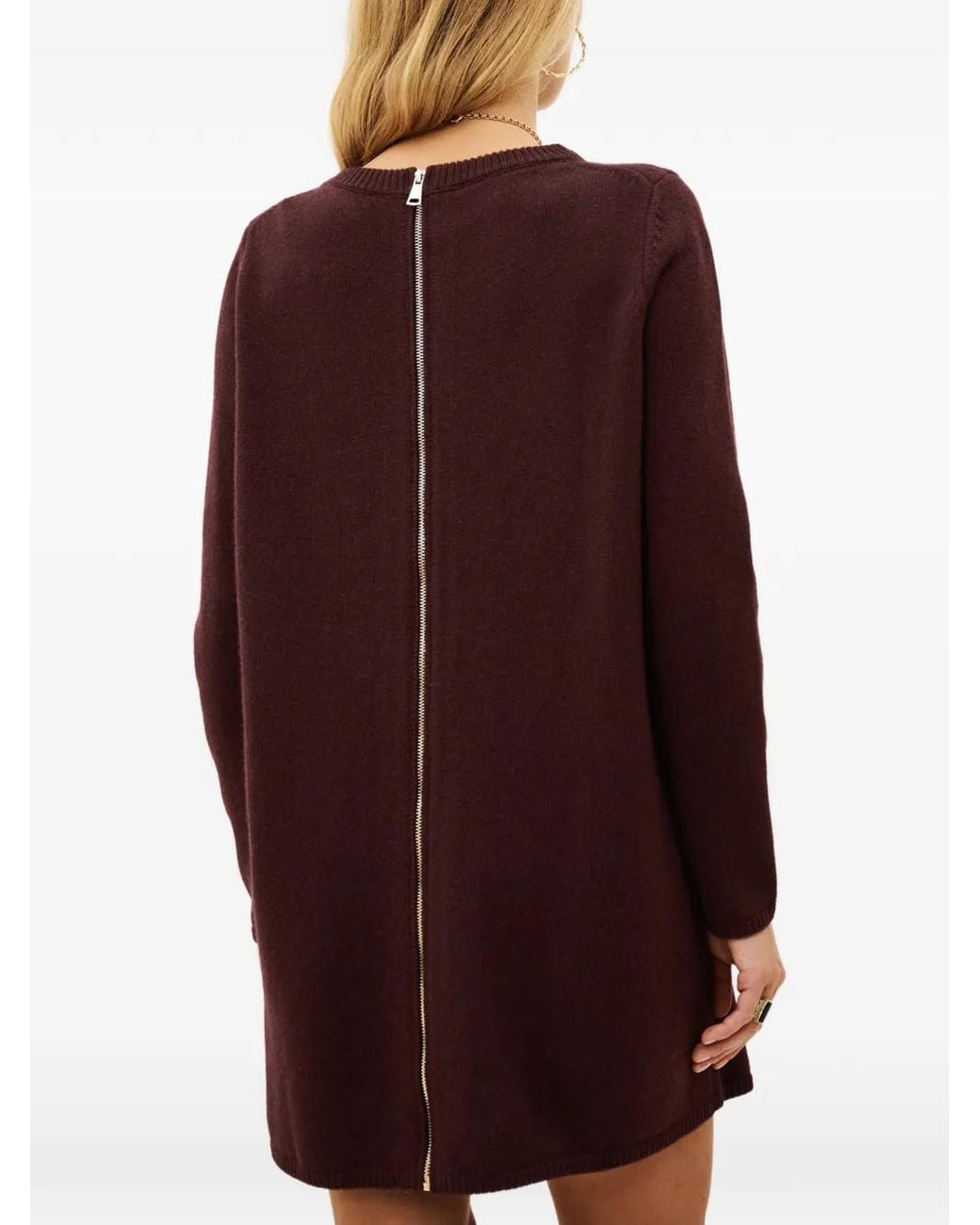 Ba&sh Purple Atess Zip-Back Knitted Mini Dress