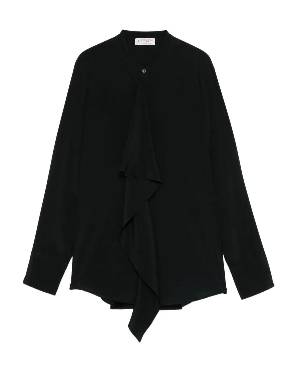 Alberto Biani Black Ruffled Shirt