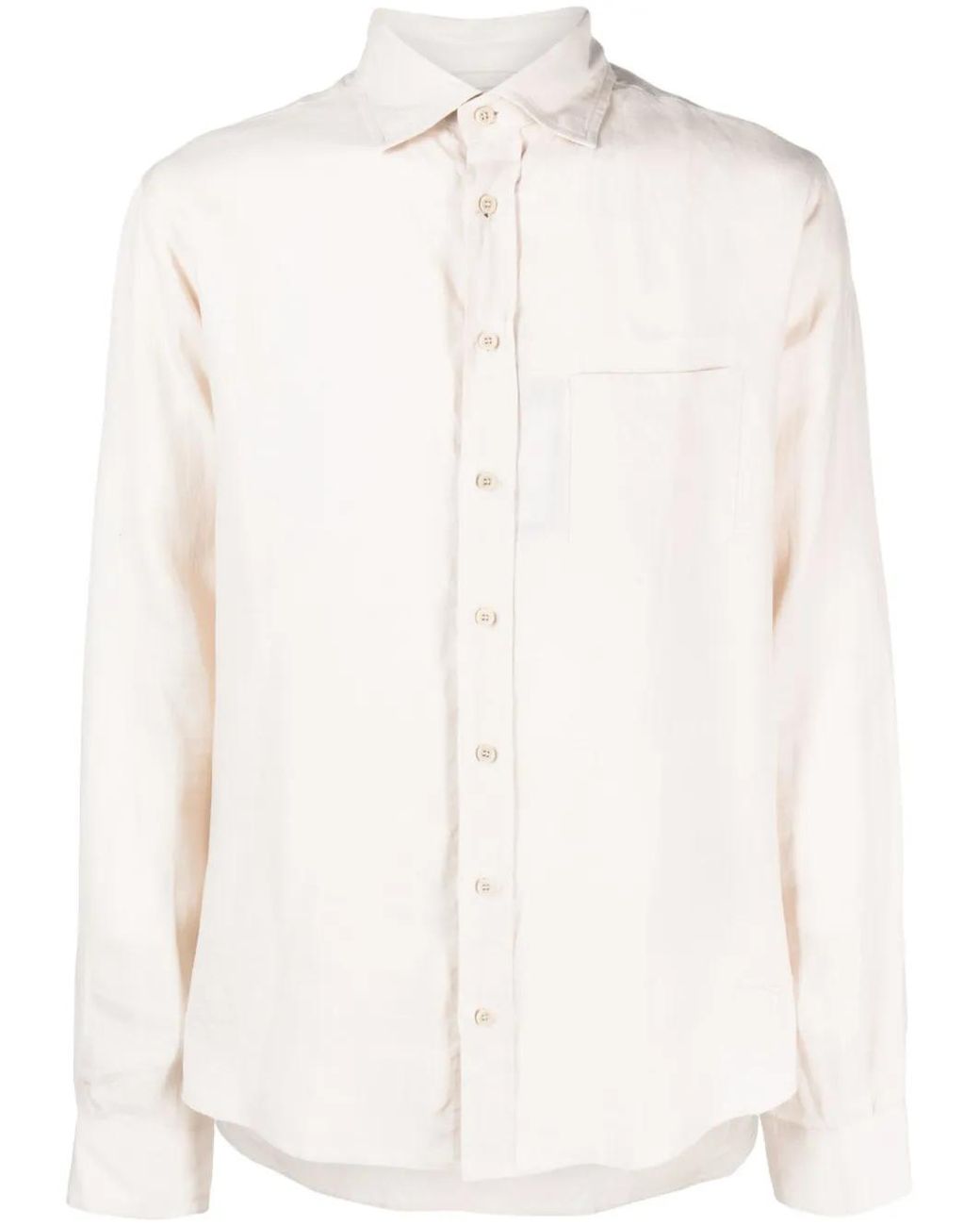 Sease White Button-Up Hemp Shirt for men
