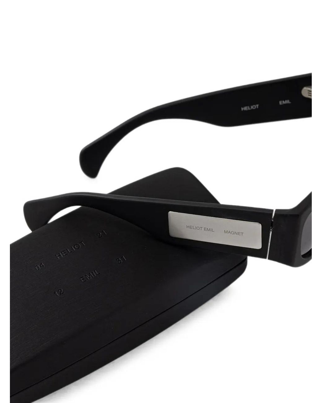 HELIOT EMIL Black Rectangle-Frame Sunglasses