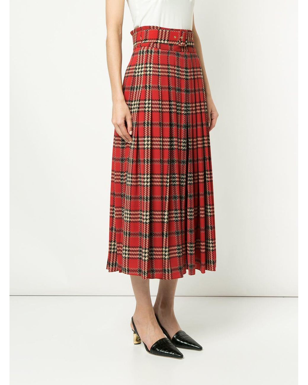Red plaid skirt outfits on Pinterest