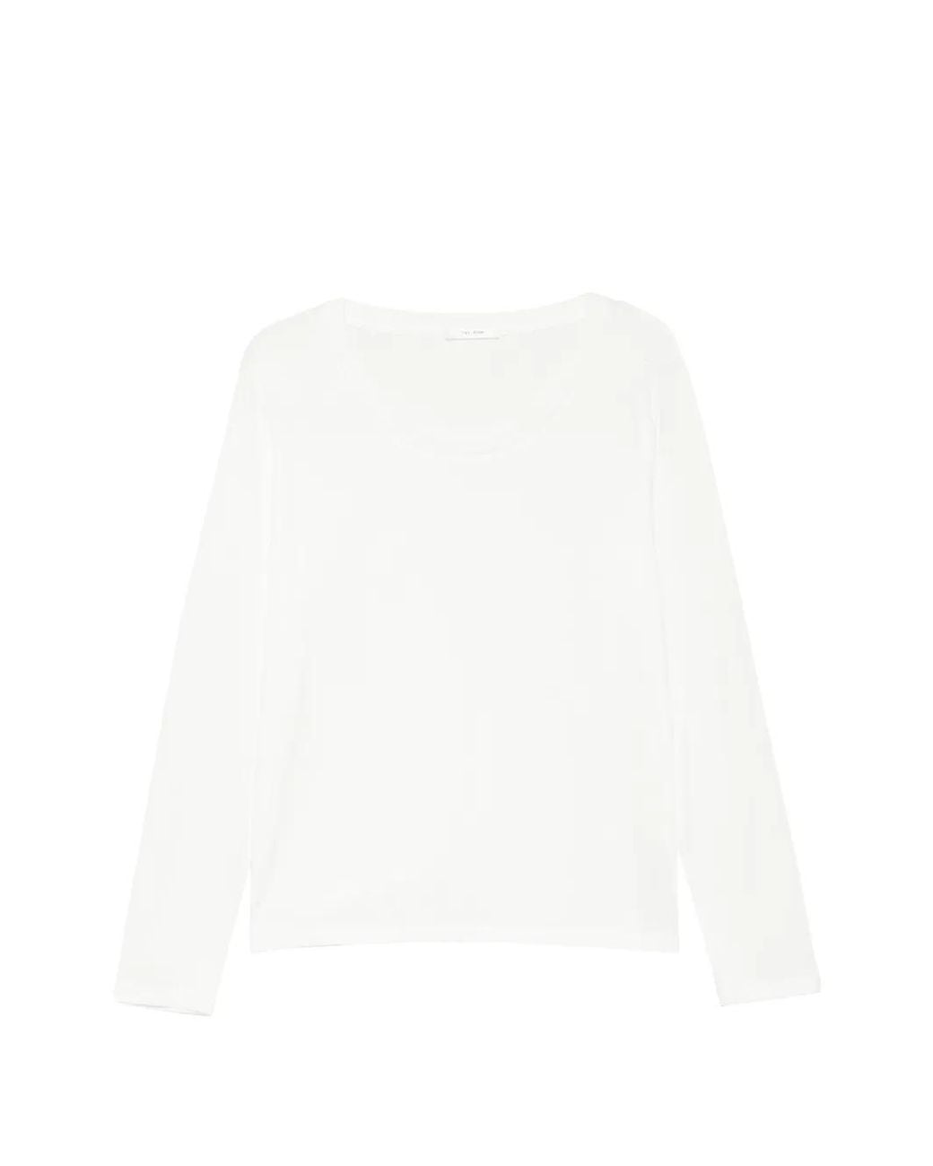 The Row White Kalto Scoop-Neck Top