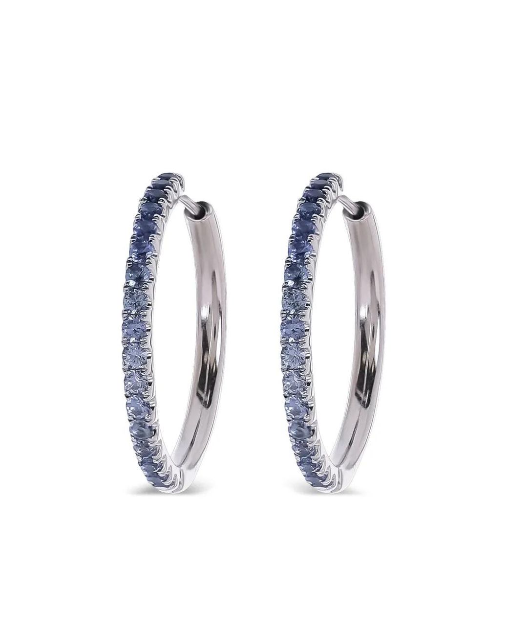 Lisa Nik Blue 18Kt Ombre Sapphire Hoop Earrings