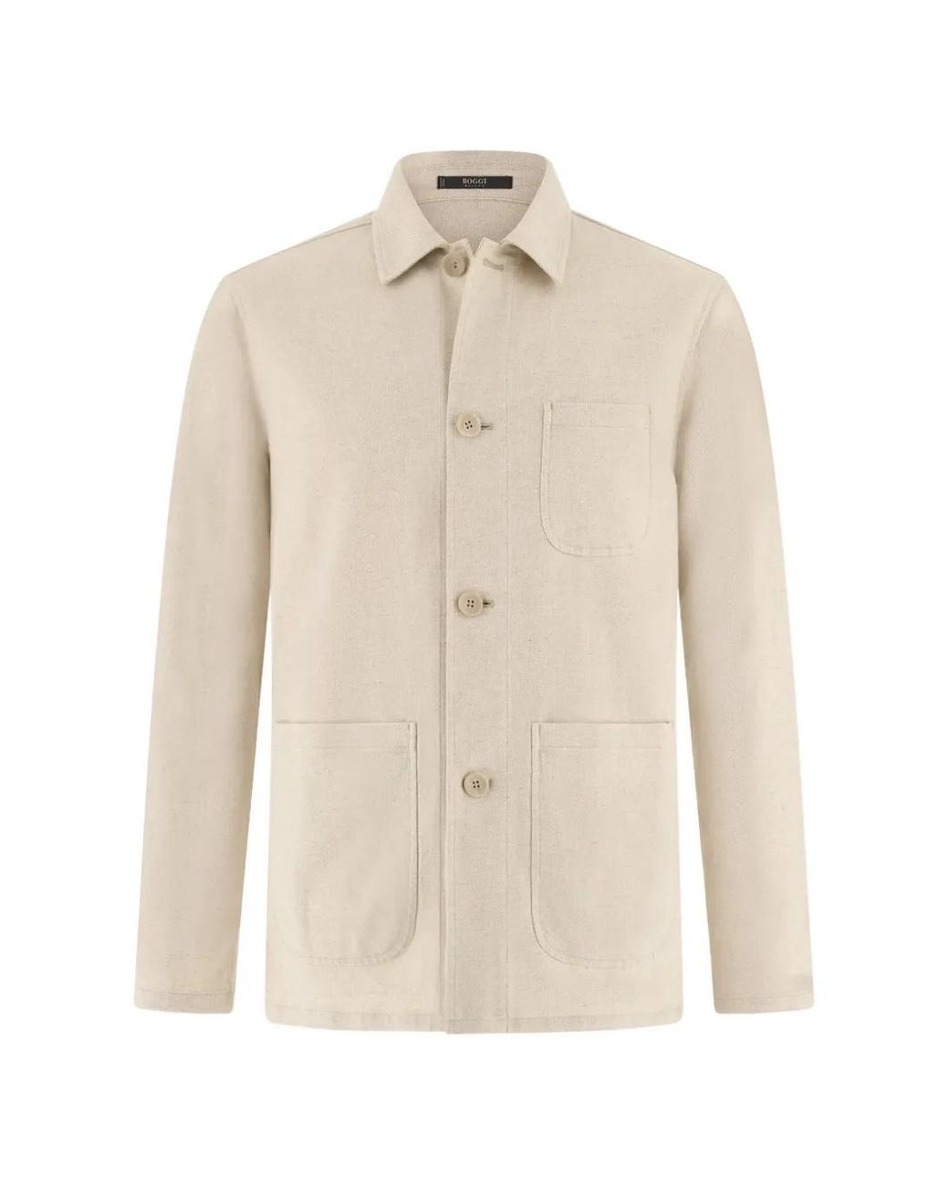 Boggi White Diagonal Shacket for men