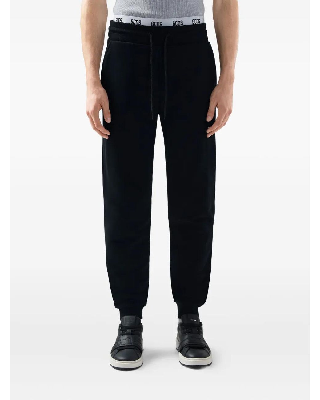 Gcds Black Drawstring-Waist Pants for men