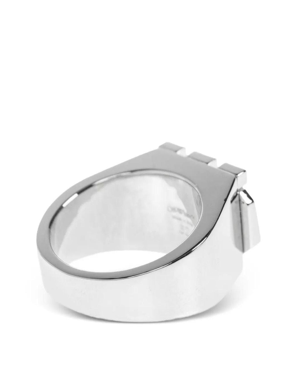 Off-White c/o Virgil Abloh White Crystal-Embellished Signet Ring for men