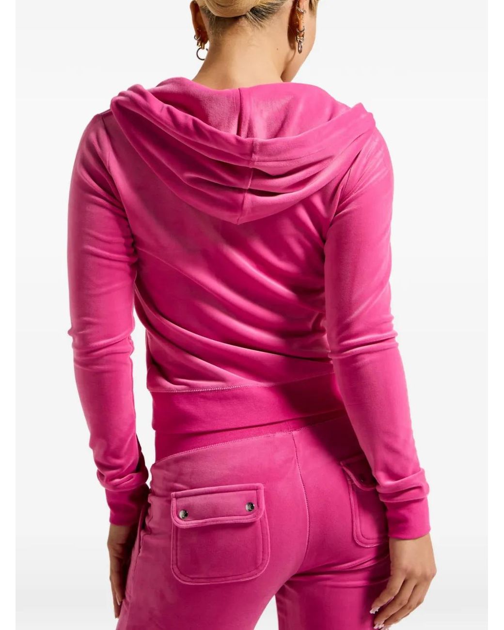 Juicy Couture Pink Low-Rise Velour Track Pants