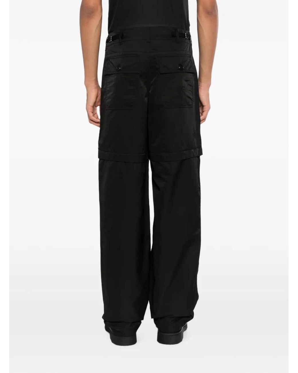 KENZO Black Detachable-Panel Cargo Pants for men