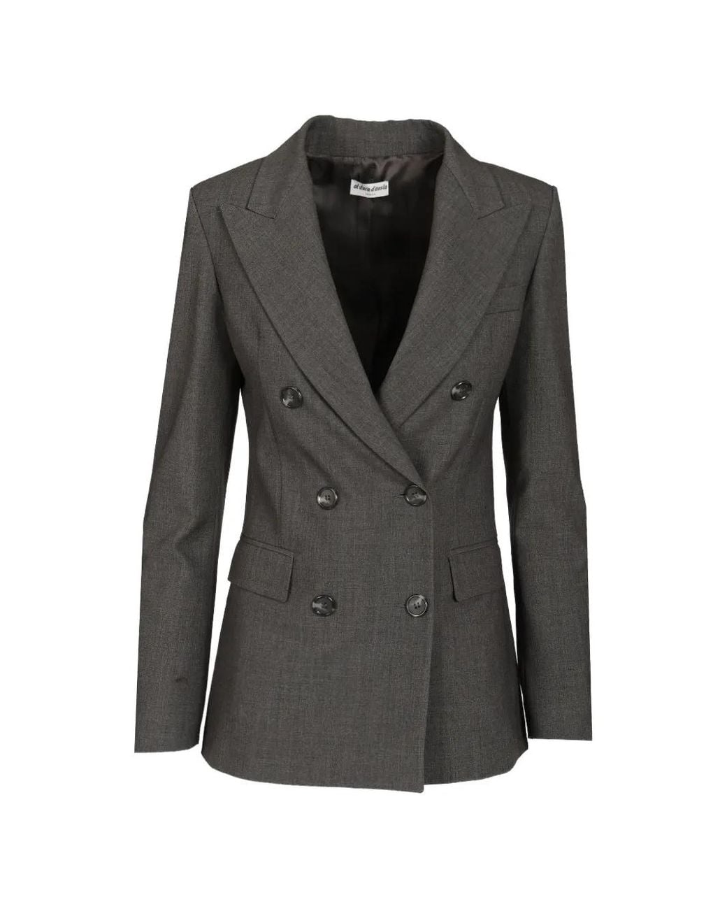 Al Duca D'aosta Black Double-Breasted Peak-Lapel Jacket
