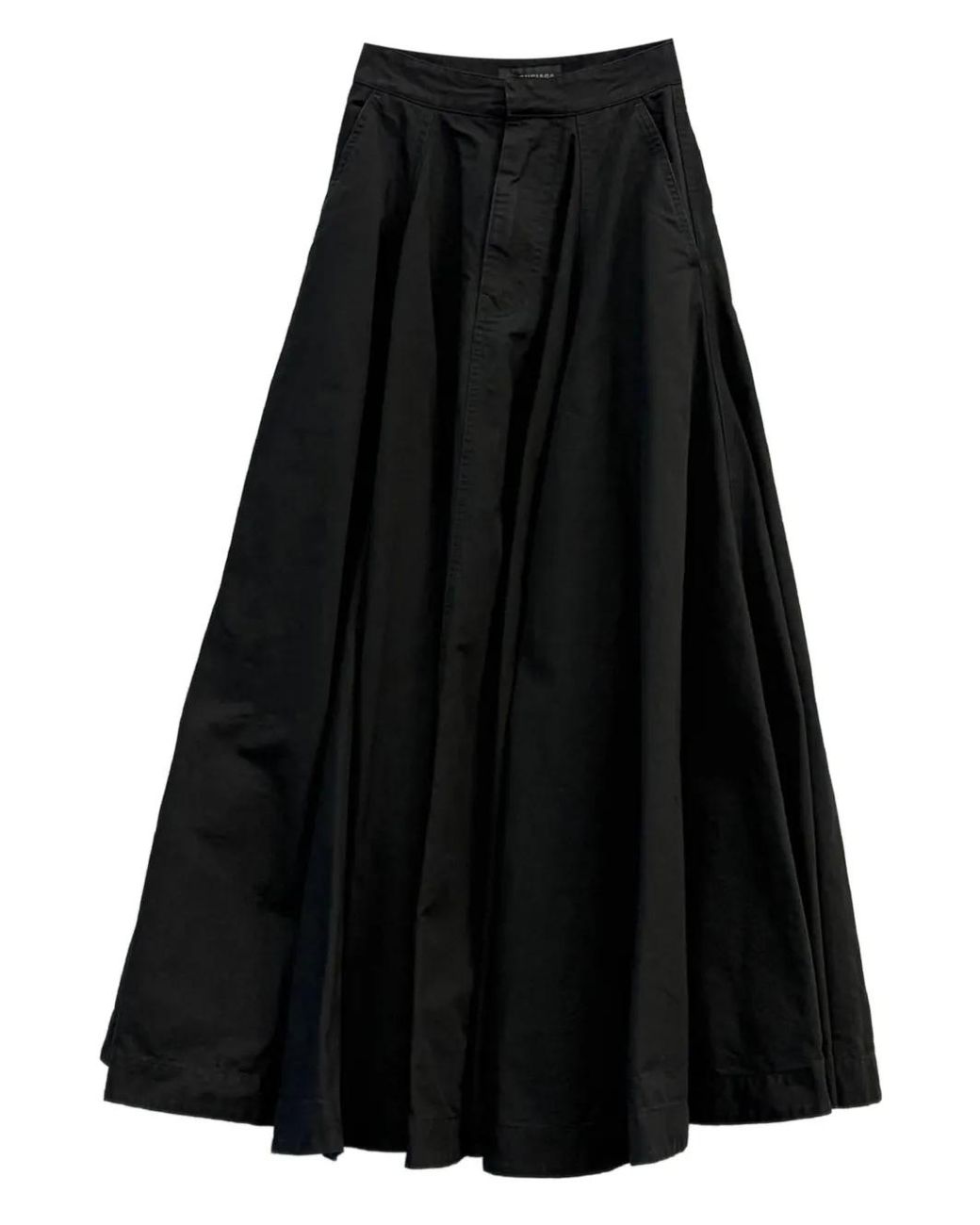 Balenciaga Black Godet Maxi Skirt