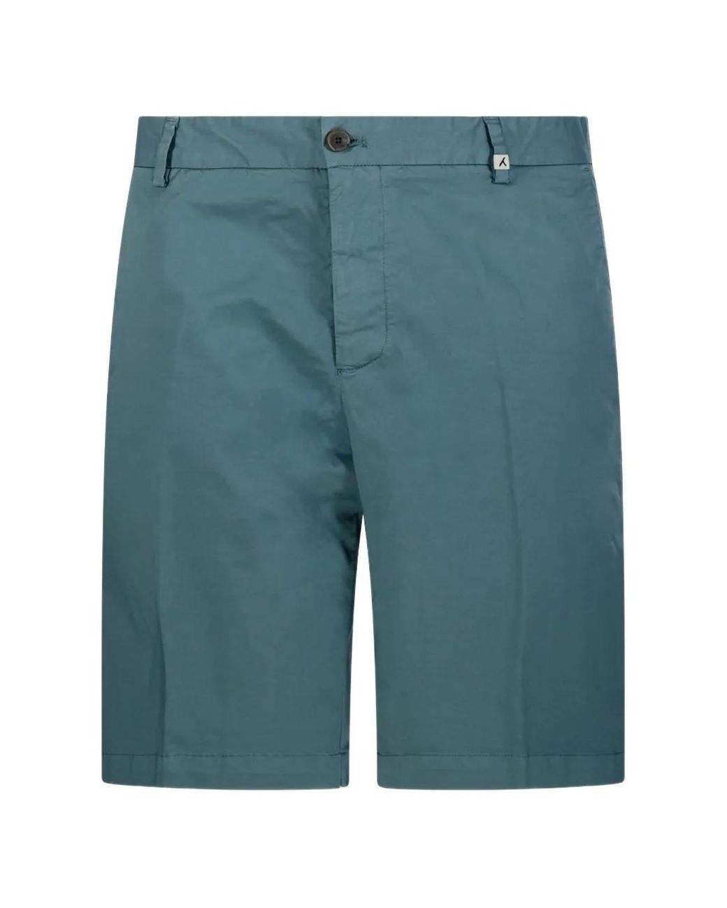 Myths Blue Straight-Leg Belt-Loop Shorts for men