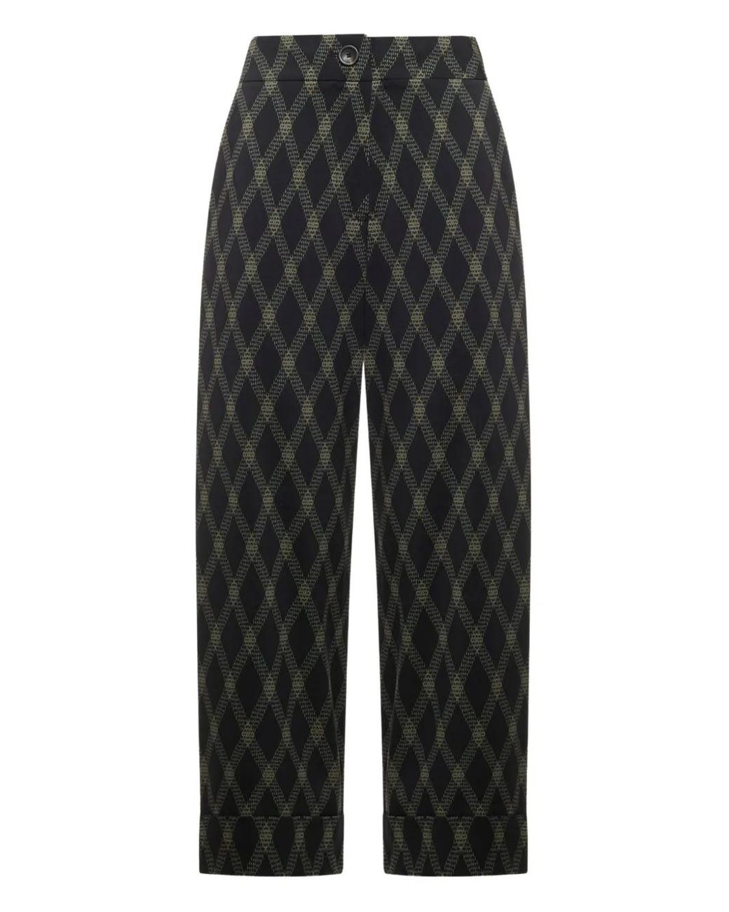 Pierre Louis Mascia Gray Diamond-Pattern Trousers