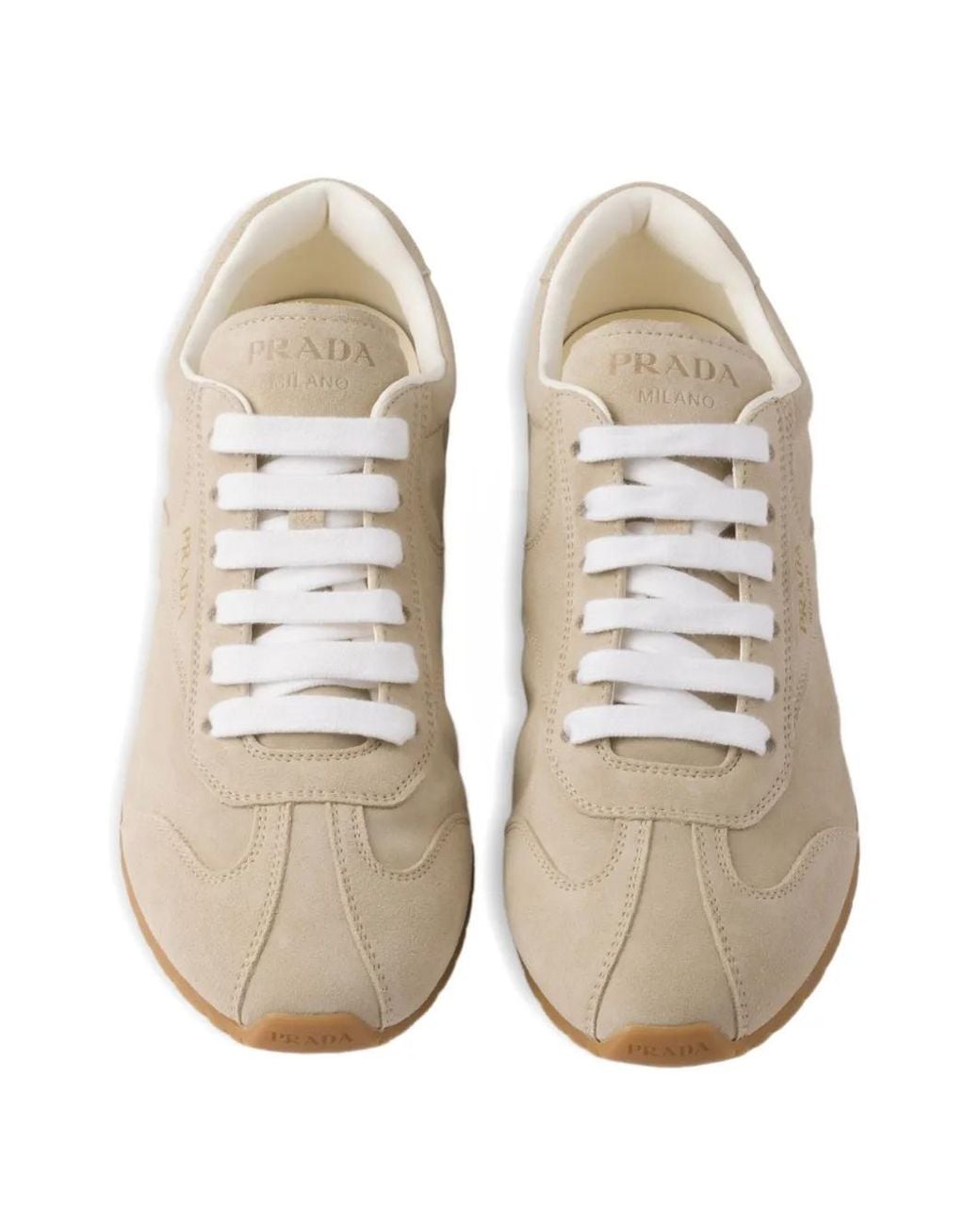 Prada White Suede Sneakers