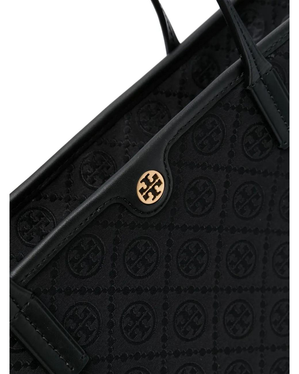 Borsa Tote T Monogram Con Zip di Tory Burch in Black